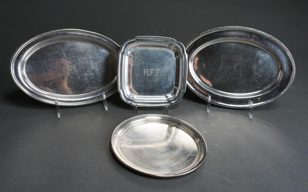 Appraisal: FOUR AMERICAN STERLING SILVER SMALL TRAYS OZTFour American Sterling Silver