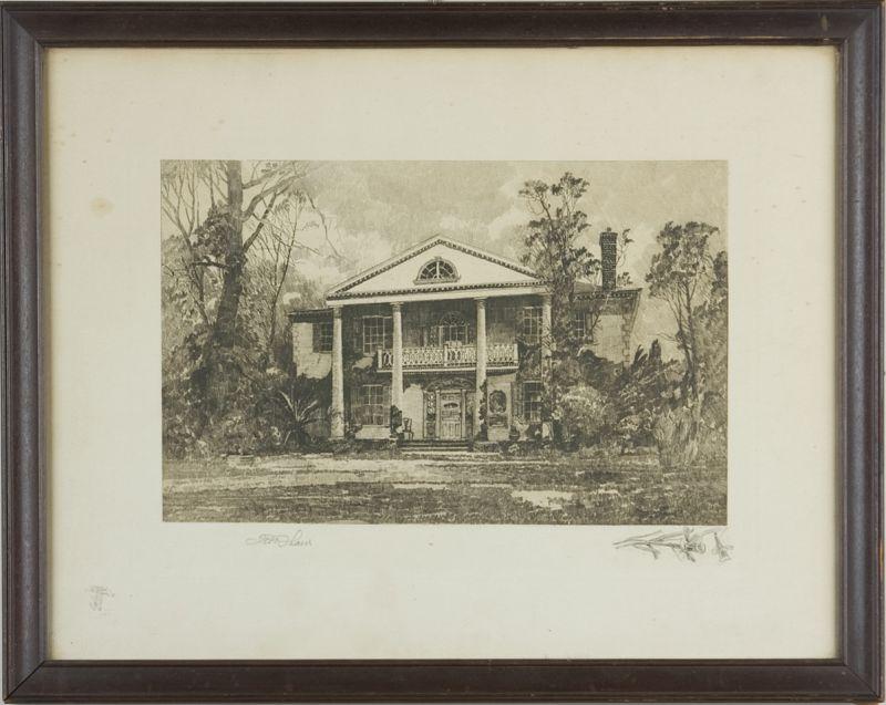 Appraisal: Robert Shaw DE - Southern Plantation etching signed in the