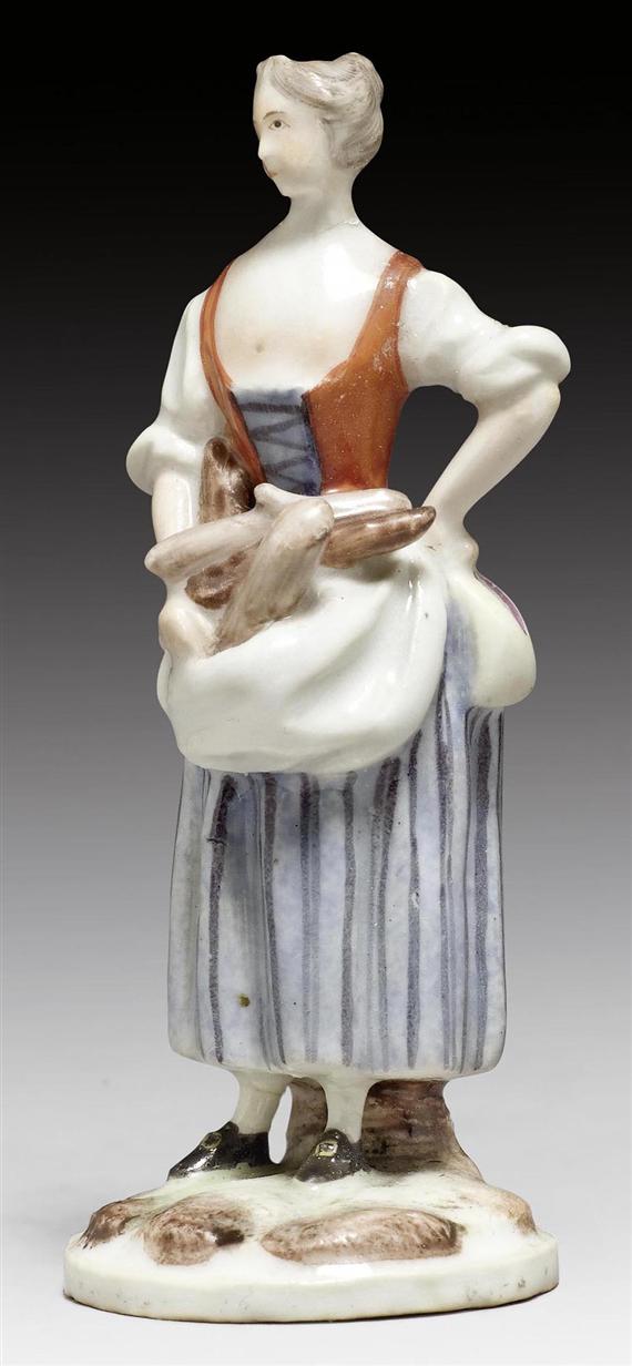 Appraisal: MINIATURE FIGURE OF A GIRL WITH FIREWOOD AS 'NOVEMBER' ZURICH