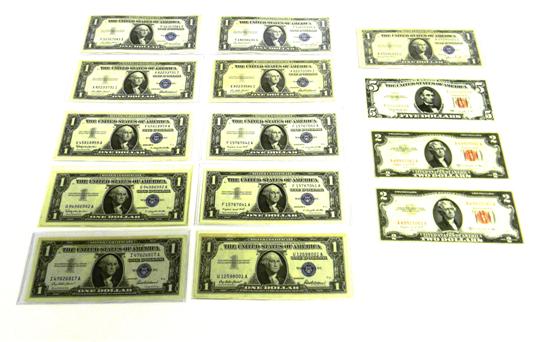 Appraisal: CURRENCY Lot of Small size Silver Certificates plus two and