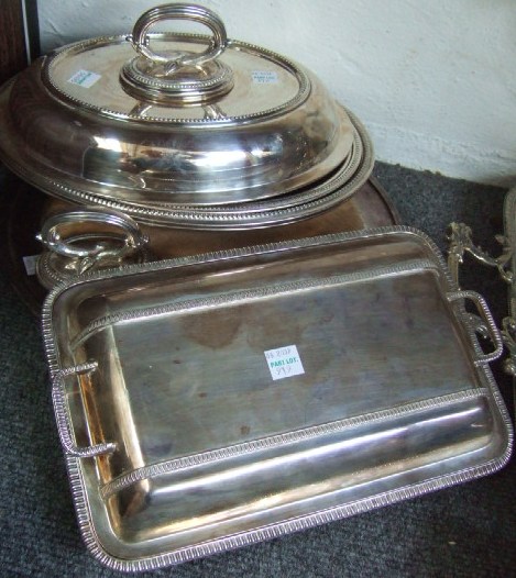 Appraisal: Plated wares comprising a pair of oval lidded entree dishes