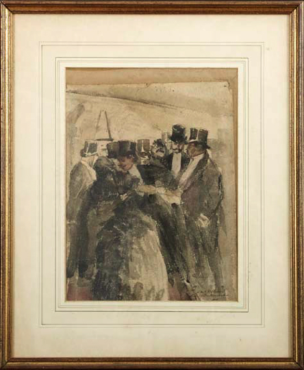 Appraisal: Jean Louis Forain French - Le Bal watercolor wash on