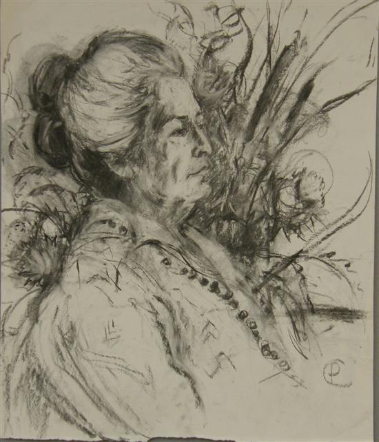 Appraisal: Penny Colman bust length portrait of a seated lady probably