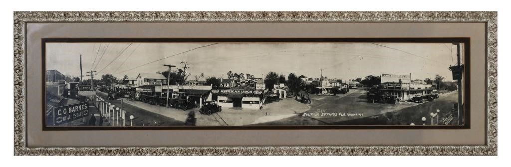 Appraisal: Panoramic photograph of downtown Sulphur Springs dated March and signed