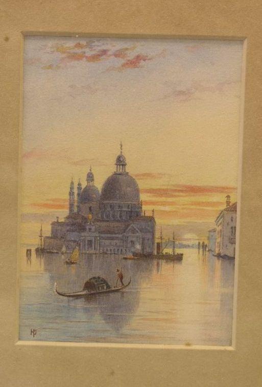 Appraisal: A watercolour - monogrammed H P view of a Venice