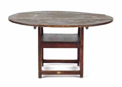 Appraisal: New England maple chair table ca with a round tilting