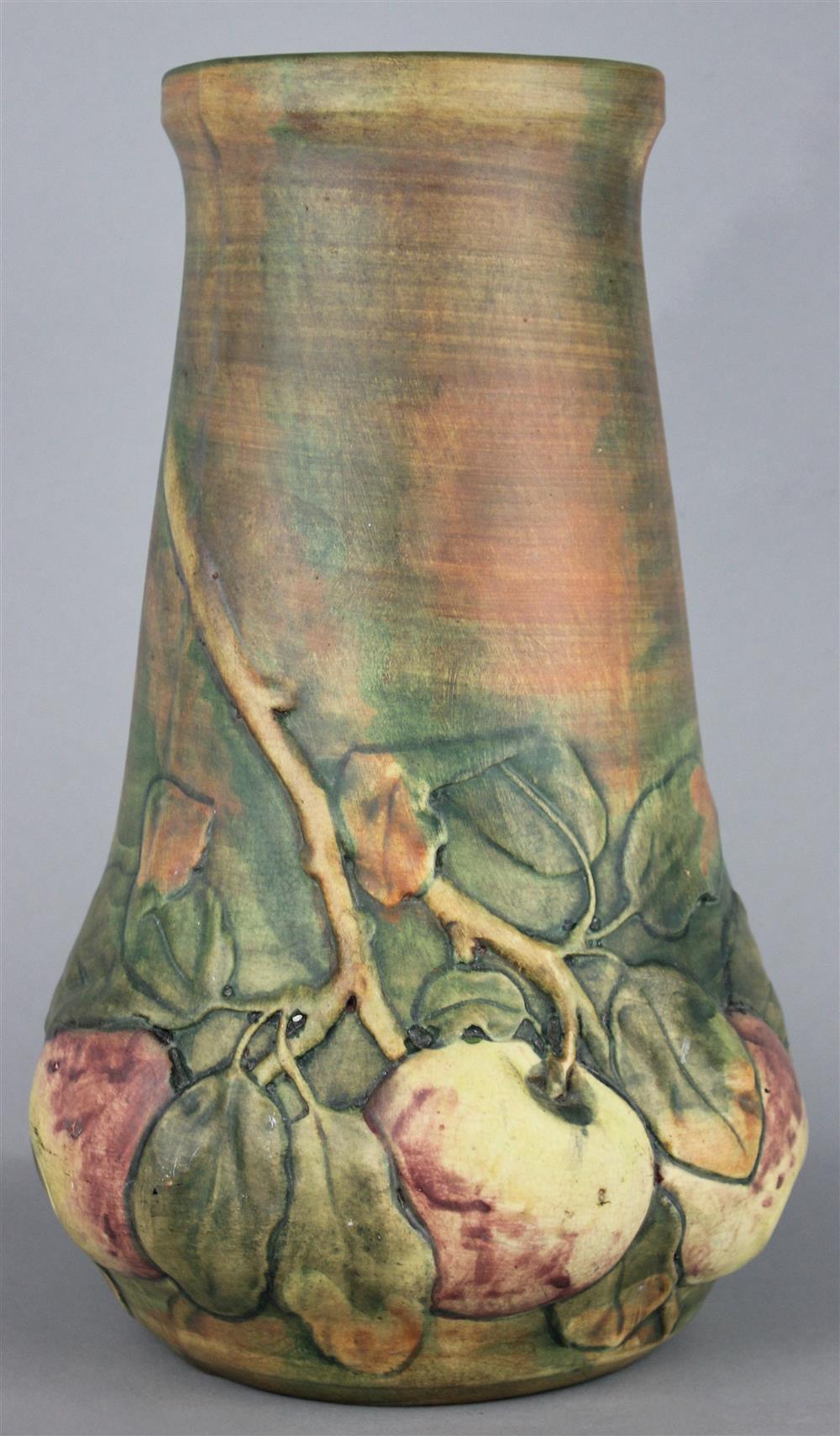 Appraisal: WELLER BALDIN APPLE VASE impressed upper-case mark with short flared