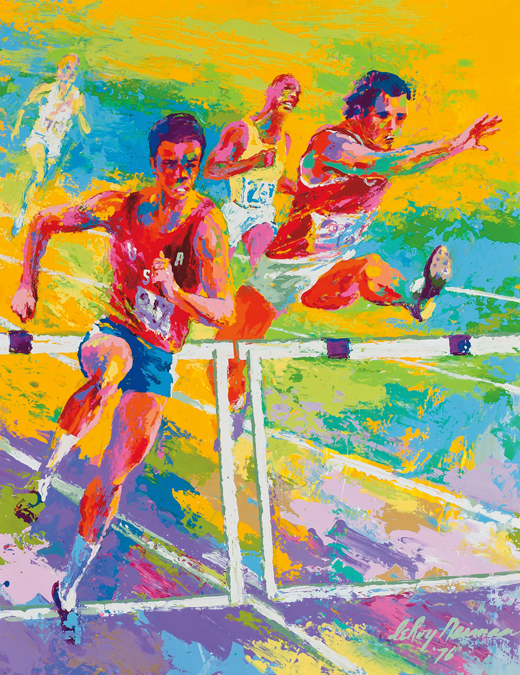 Appraisal: LEROY NEIMAN American - Olympic Hurdlers enamel and acrylic on