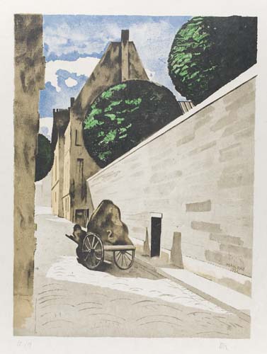 Appraisal: MAN RAY Rue Ferrou Color lithograph on Japon nacr x