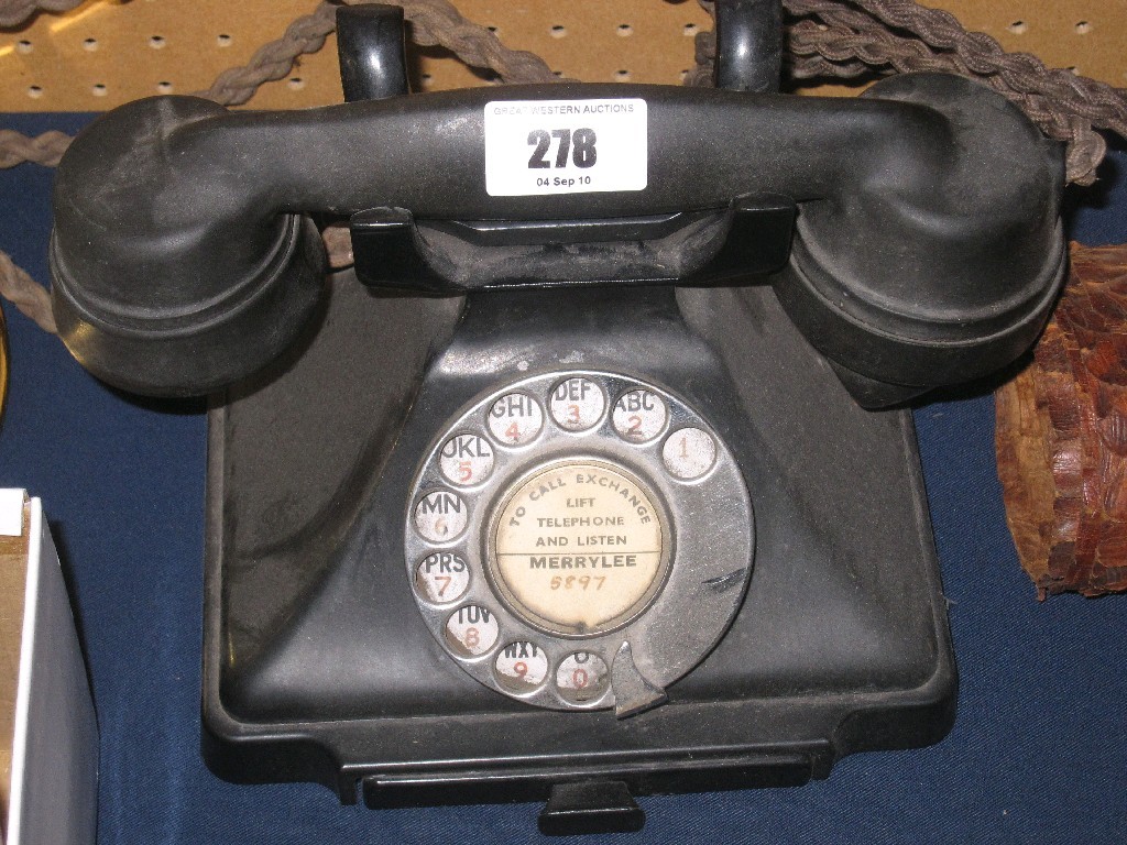 Appraisal: s black bakelite telephone