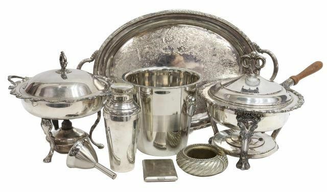 Appraisal: lot of Silver plate and white metal service items various