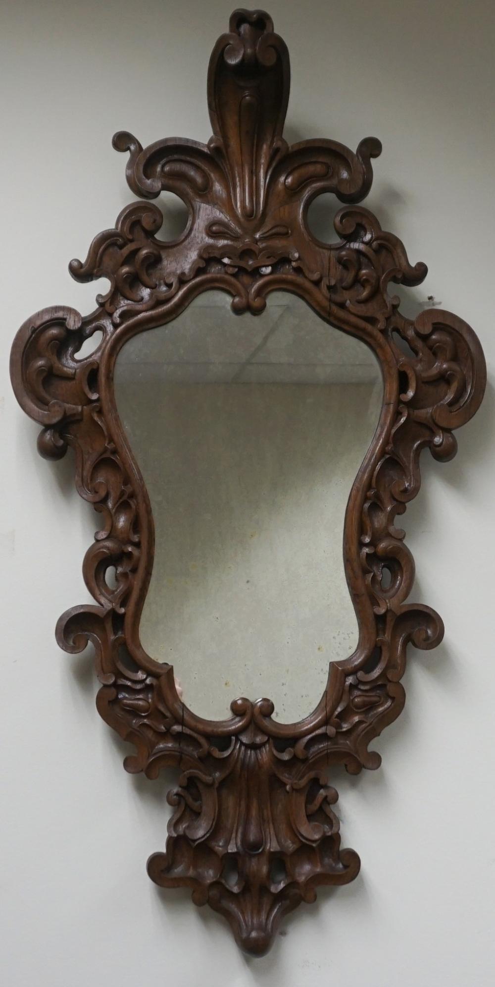 Appraisal: Brazilian Rococo Style Carved Rosewood Frame Mirror Frame x in