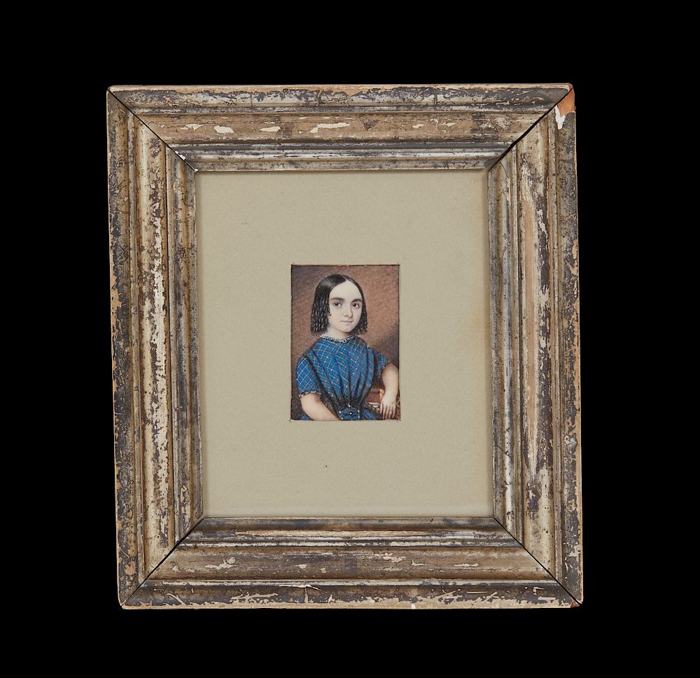 Appraisal: Framed Miniature Portrait Framed miniature portrait of a young child