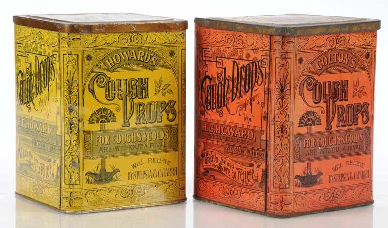 Appraisal: Lot of Pre- Cough Drop Tins Description Same ornate design