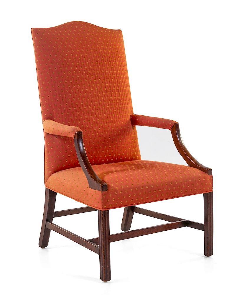 Appraisal: A Federal Mahogany Lolling Chair A Federal Mahogany Lolling Chair