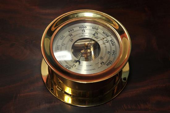 Appraisal: SHIP'S BAROMETER Chelsea brass ship's barometer with '' '' stamped