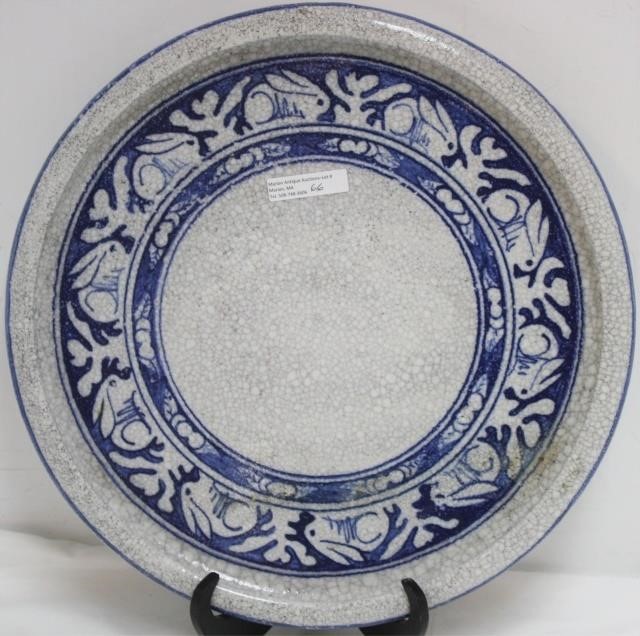 Appraisal: EARLY TH CENTURY DEDHAM POTTERY TRAY RIMMED DIAMETER WITH THE