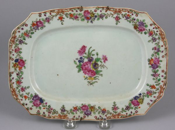 Appraisal: th Century Chinese export porcelain rectangular platter x minor chips