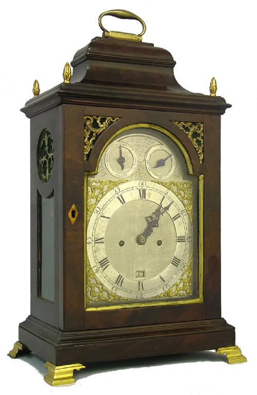 Appraisal: Good English mahogany double fusee bracket clock the back plate