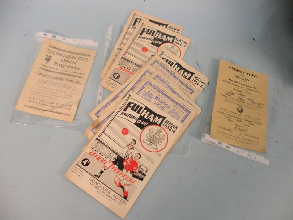 Appraisal: A Lincoln City single leaf football programme for a match