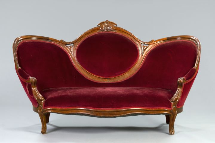 Appraisal: American Rococo Revival Mahogany Settee third quarter th century the