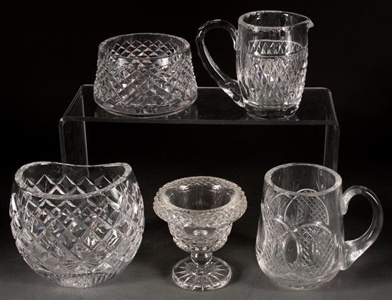 Appraisal: Five assorted Waterford crystal articles including cream jug master salt