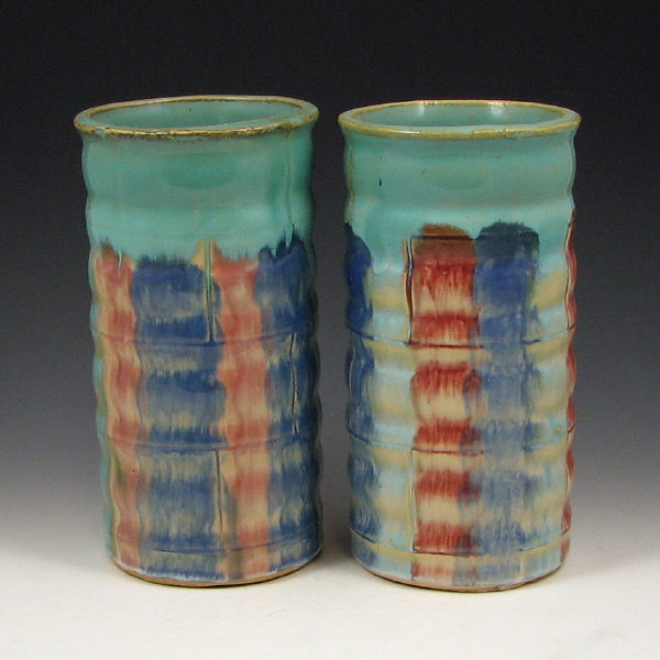 Appraisal: Hull Early Stoneware - Vases Lot of two Early Stoneware