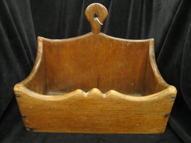 Appraisal: th Century Wooden Kindling or Keeper Box x x