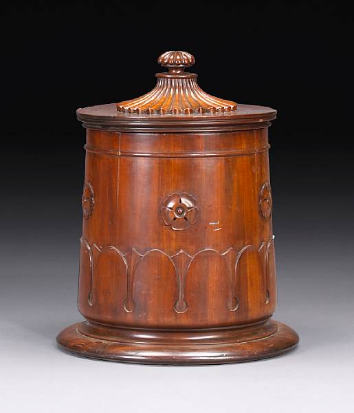 Appraisal: A Regency mahogany cellarette early th century The lid with