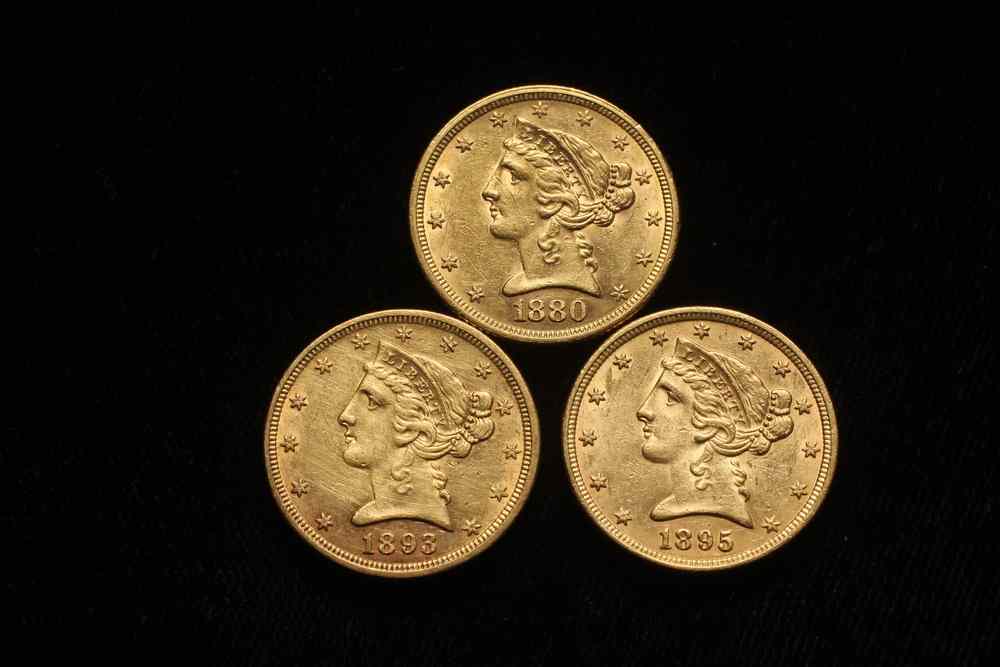 Appraisal: COINS - Liberty Head gold coins From a vaulted private