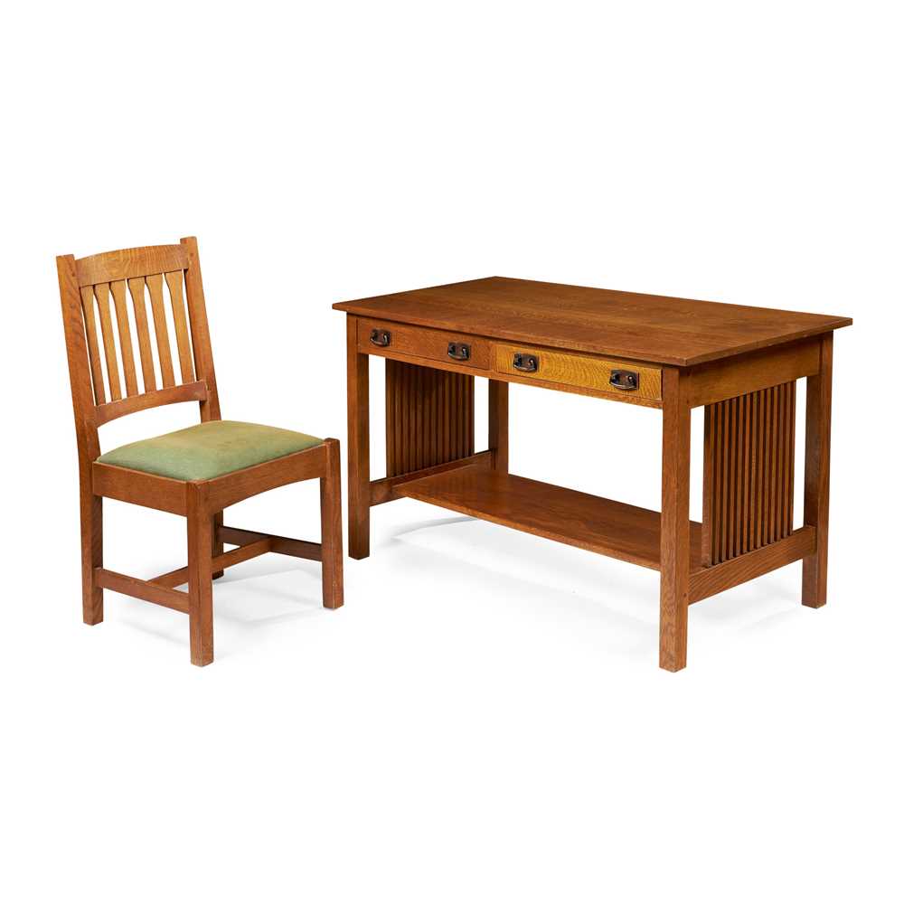 Appraisal: L J G STICKLEY DESK AND CHAIR LATE TH CENTURY