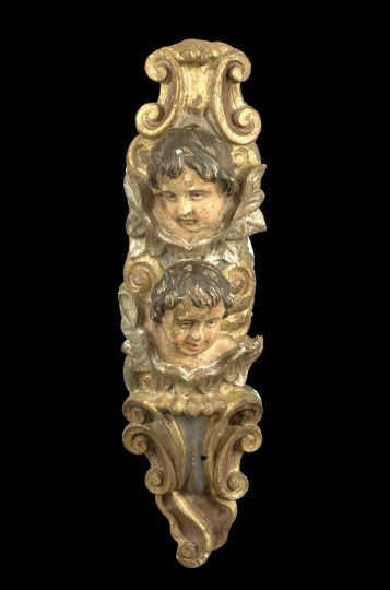 Appraisal: Austro-German Rococo Carved Wooden Corbel fourth quarter th century featuring