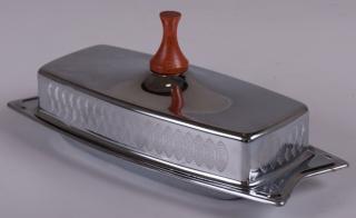 Appraisal: Hellerware Chrome Modern Butter Dish s vintage Hellerware Masterpiece of