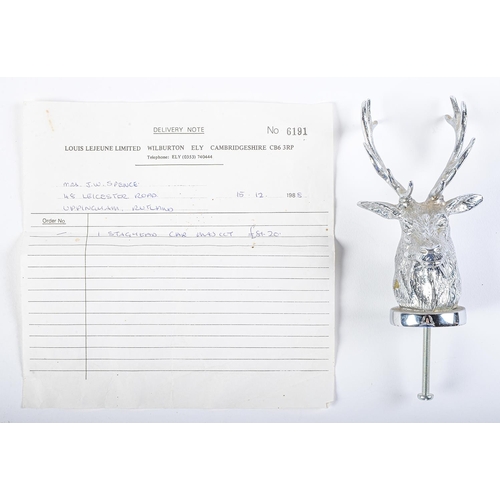 Appraisal: Vintage motoring A chromium plated brass stag head car mascot