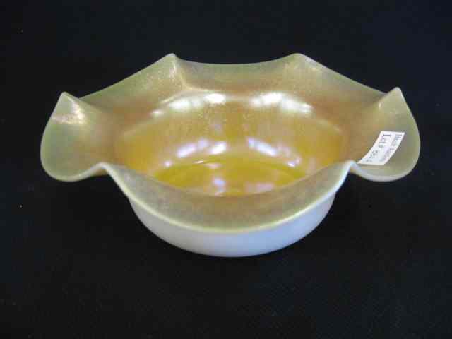 Appraisal: Steuben Art Glass Bowl golden aurene on calcite '' diameter