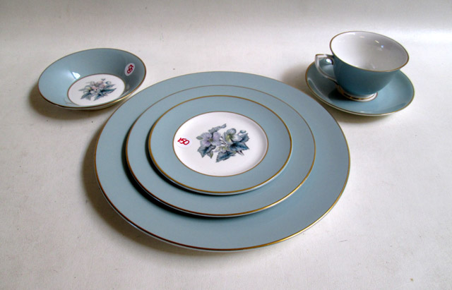 Appraisal: ROYAL WORCESTER CHINA SET Woodland pattern pieces including dinner plates