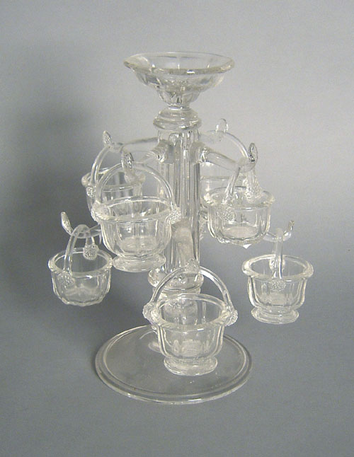 Appraisal: Colorless glass epergne h