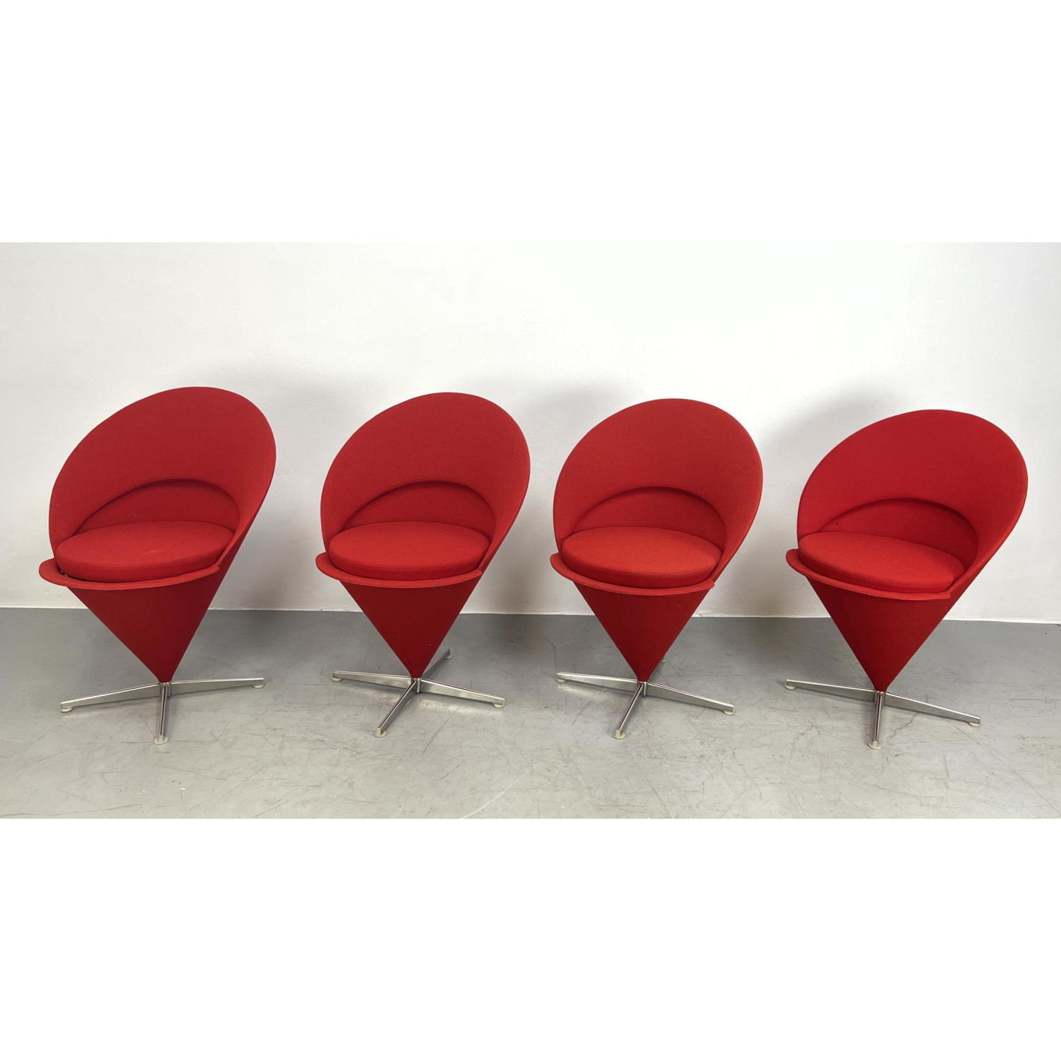 Appraisal: First Generation Verner Panton Cone Chairs w Rare Plus-Linje Labels