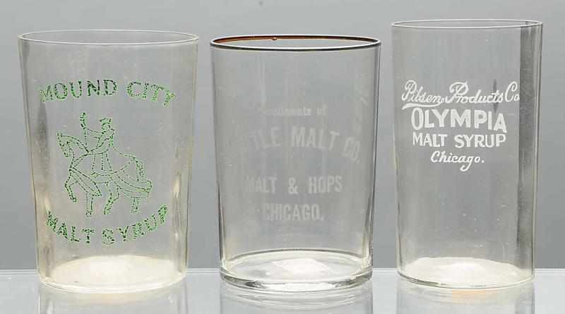 Appraisal: Lot of Malt Syrup Acid-Etched Glasses Includes Mound City with