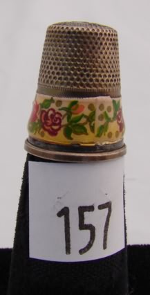 Appraisal: Sterling enamel thimble