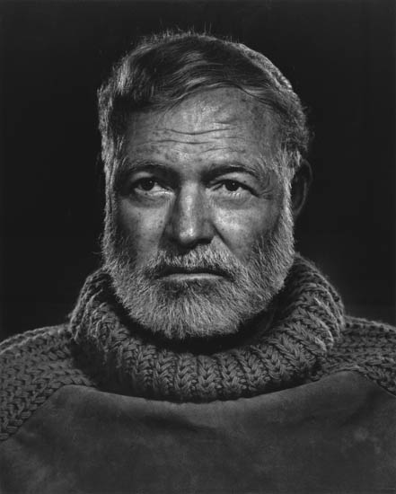 Appraisal: KARSH YOUSUF - Ernest Hemingway Silver print x inches x