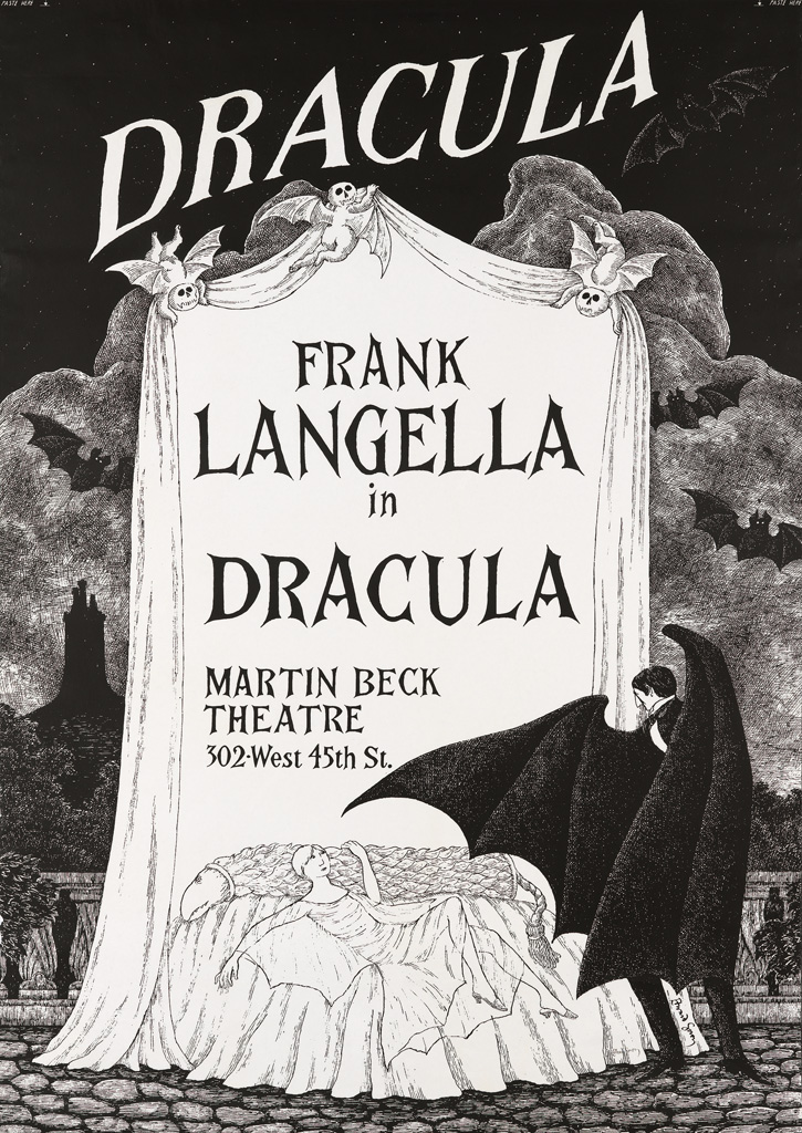 Appraisal: GOREY EDWARD Frank Langella in Dracula Poster for the Broadway