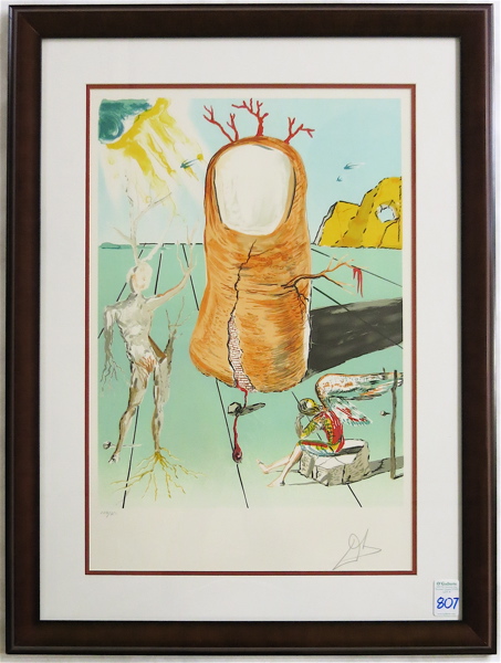 Appraisal: SALVADOR DALI COLOR LITHOGRAPH Spanish - Vision of the Angel