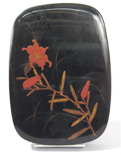 Appraisal: Good Japanese lacquer box late th century Of rounded rectangular