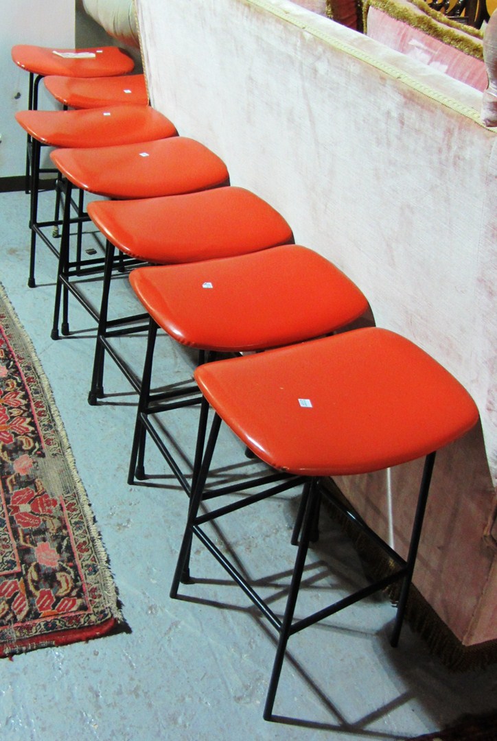 Appraisal: A set of ten plastic and metal stools