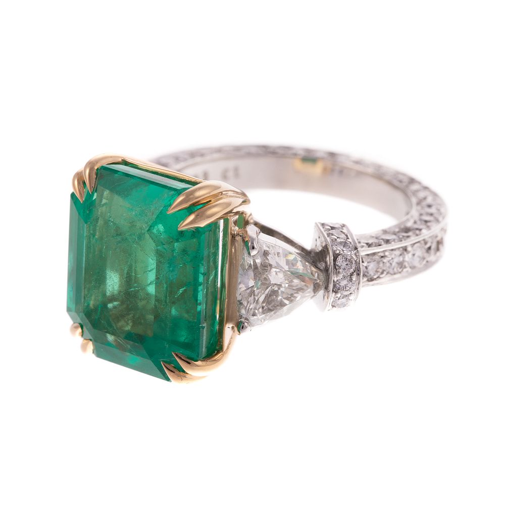 Appraisal: A ct Colombian Emerald Diamond Ring in K K white