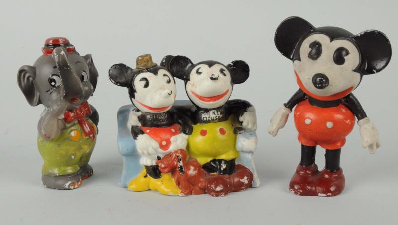 Appraisal: Lot Of Walt Disney Chalkware Pieces The Minnie and Mickey