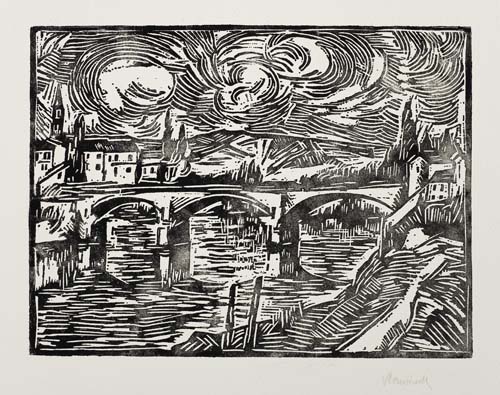 Appraisal: MAURICE DE VLAMINCK Le Pont Chatou Woodcut x mm x