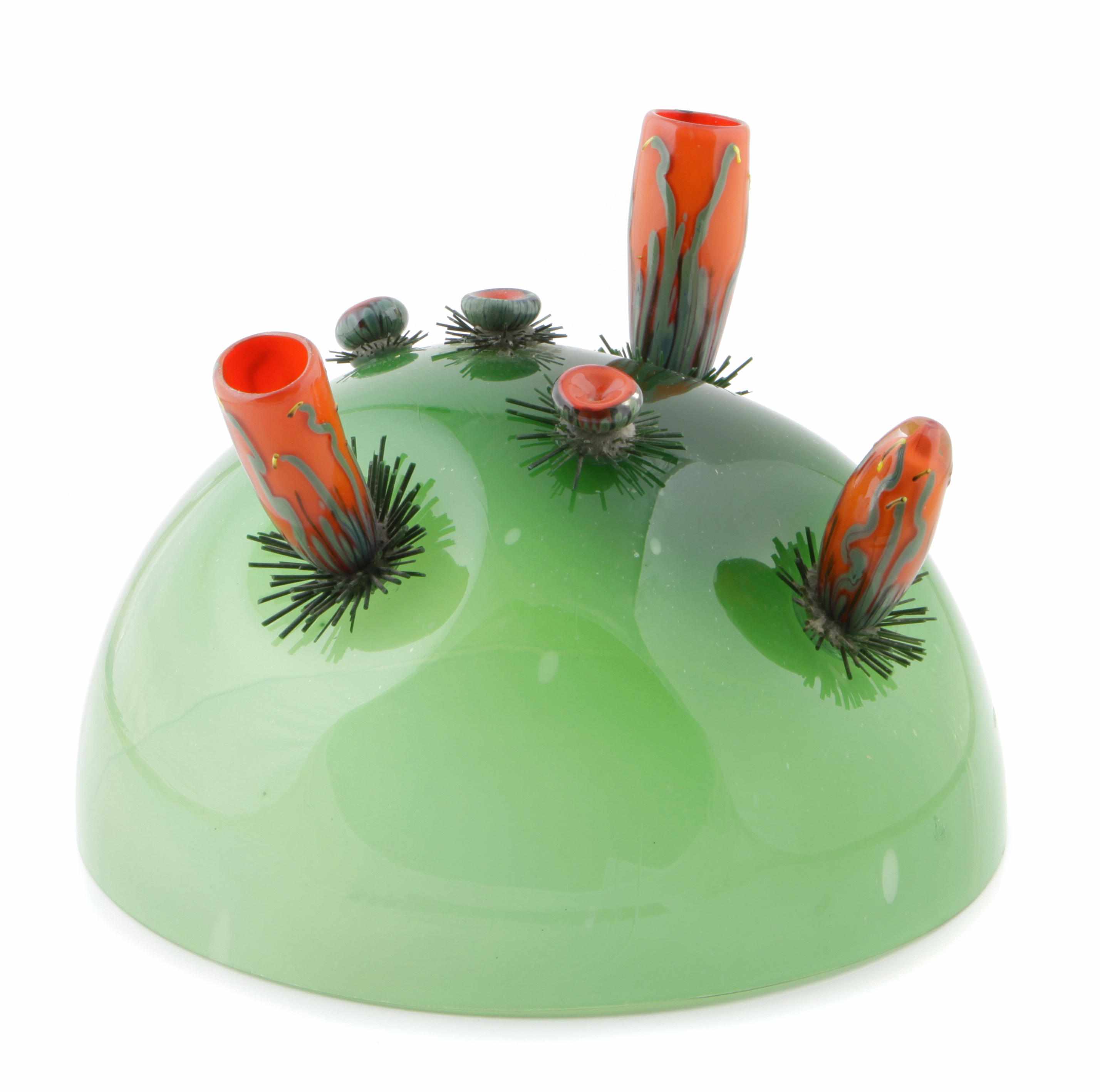 Appraisal: Flo Perkins American born Cactus blown glasssigned B FPerkins blossoms