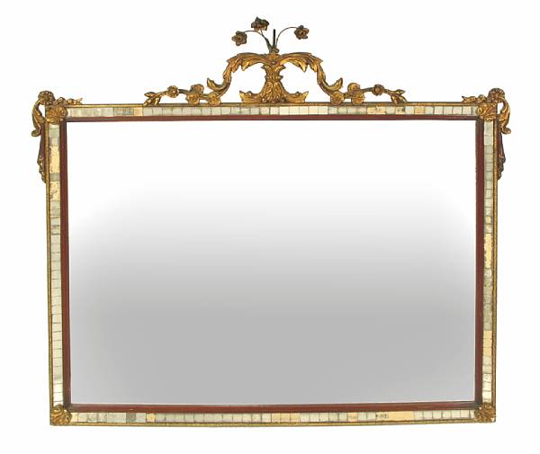 Appraisal: A giltwood mounted pier mirror height in width ft